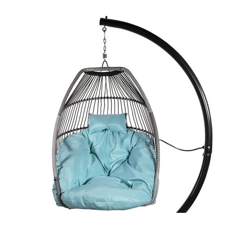 Modern Rattan Hanging Swing Chair with Stand