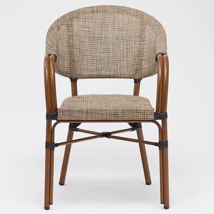 Wooden Grain Look Small Terrace Chairs Outdoor Furniture