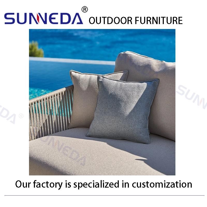 Home Garden Rain Proof Practical Useful Teak Wood Leg Sofa
