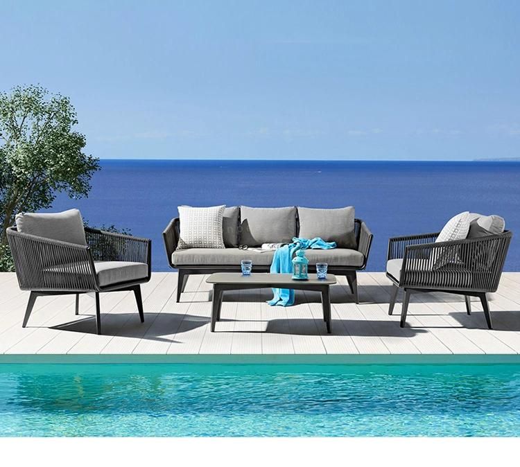 Leisure Outdoor Garden Furniture Brushed Aluminum Patio Module Lounge Sofa