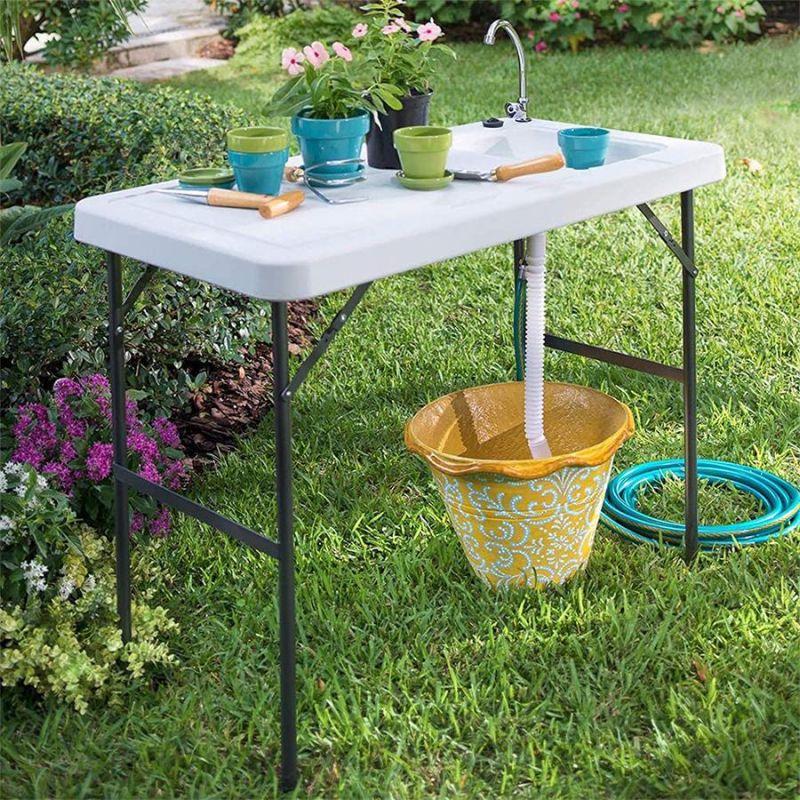 Outdoor Camping Fishing Cleaning Table Cutting with Sink Faucet