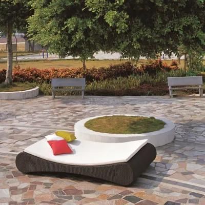 Outdoor Funriture Sun Bed Round Circular Rattan Outdoor Sunbed (TG-JW101)