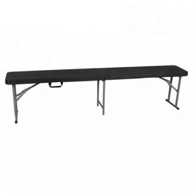 Black Wicker Design 6FT Outdoor Picnic Plastic Folding Bench