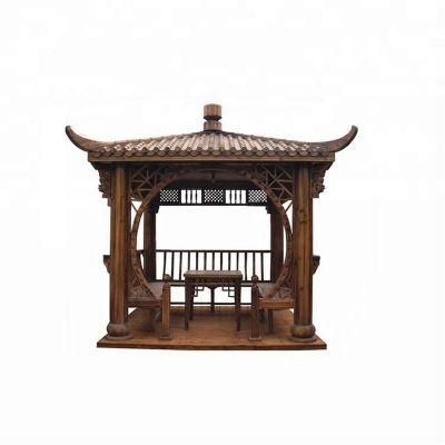 2022 Chinese Outdoor Solid Wood Frame Garden Pavilion Gazebo