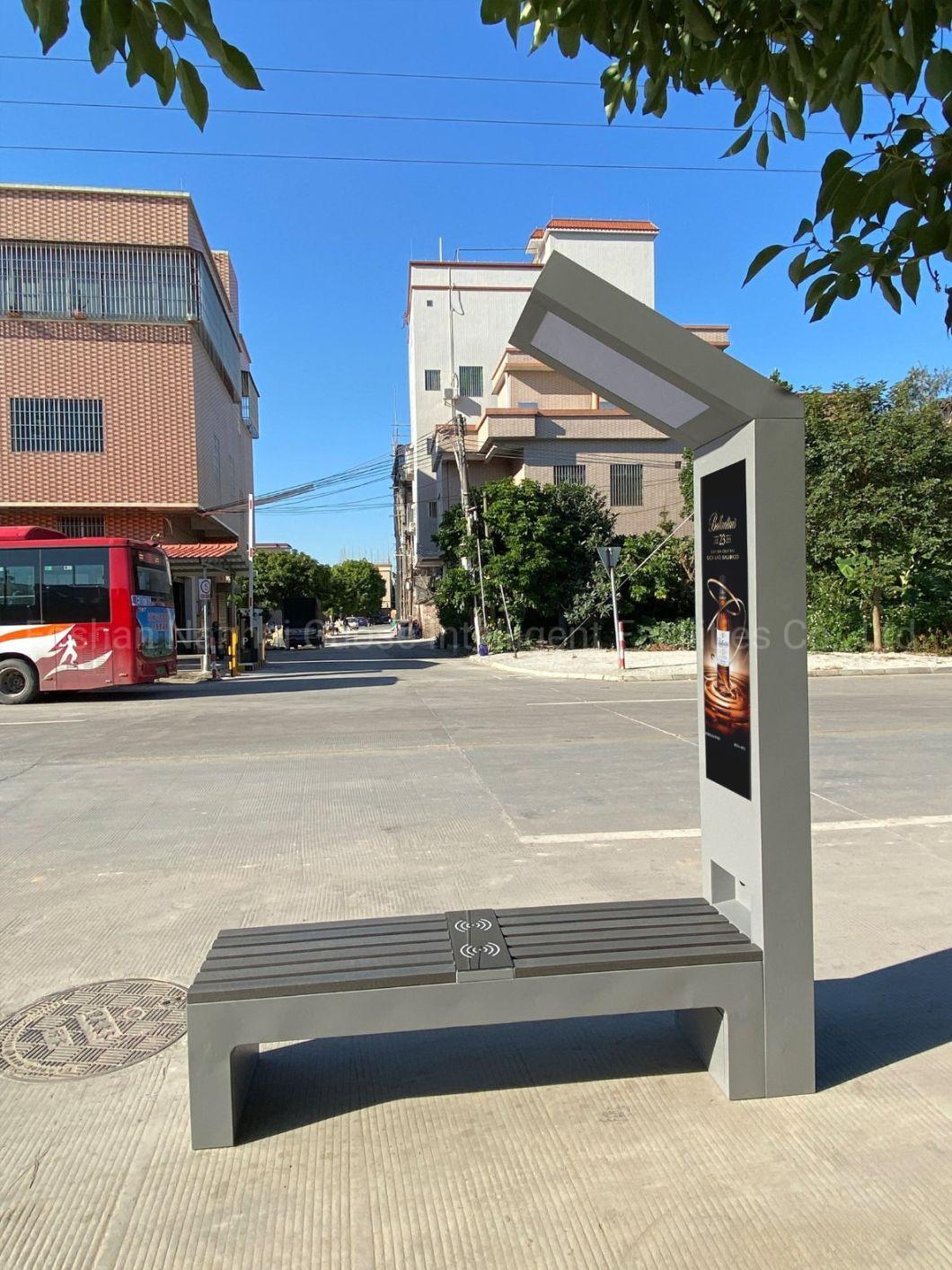 Modern Design Park Chair Outdoor Advertising Solar Power Smart Bench