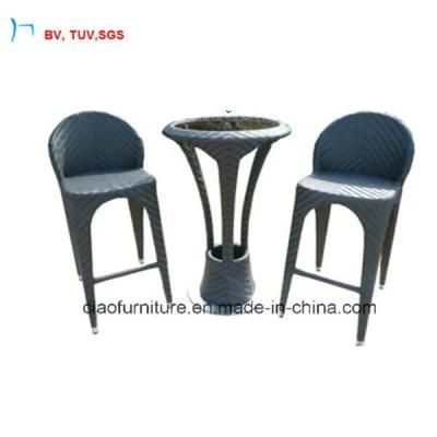 C-Wicker Round Bar Table and Chair for Leisure