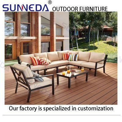 Hot Selling Black Aluminum Luxury Outdoor Garden Furniture Sofa Set