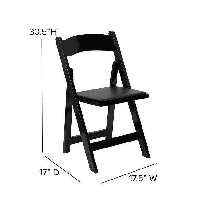 Black Resin Stackable Lightweight Wimbledon Folding Chair for Outdoor Wedding