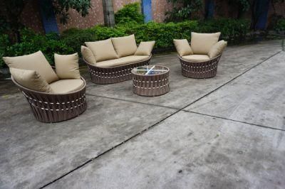 New Half Round PE Darwin Rattan Corner Balcony Sofa Set