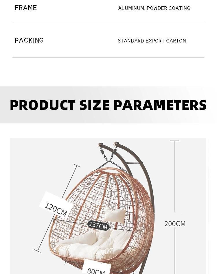 Costly Egg Shaped Indoor Outdoor PE Rattan Swing Chair for Garden Patio Home Hanging Chair