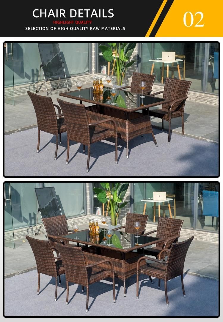 Outdoor Dining Table and Rattan Home Chair Garden Table and Chair