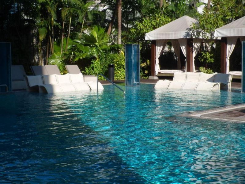 Singarpore Hotel Project Rattan Pool Side Sun Lounger Outdoor Furniture