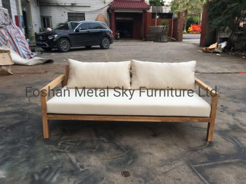 Outdoor Teak Wooden Garden Hotel Villa Patio Combination Cushion Sofa