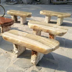 Garden Onyx Marble Carved Set Table and Bench Stone Suppliers