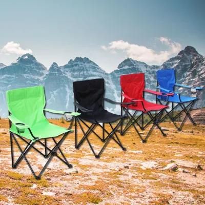 Portable Wholesale China OEM Outdoor Cheap Picnic Beach Camping Fishing Folding Chair with Armrest