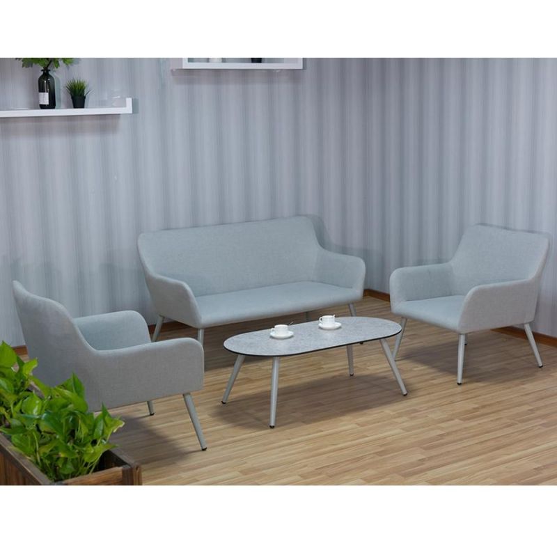 Good Loading Capacity Gray Color Outdoor Furniture Aluminum Sofa Sets with HPL Table