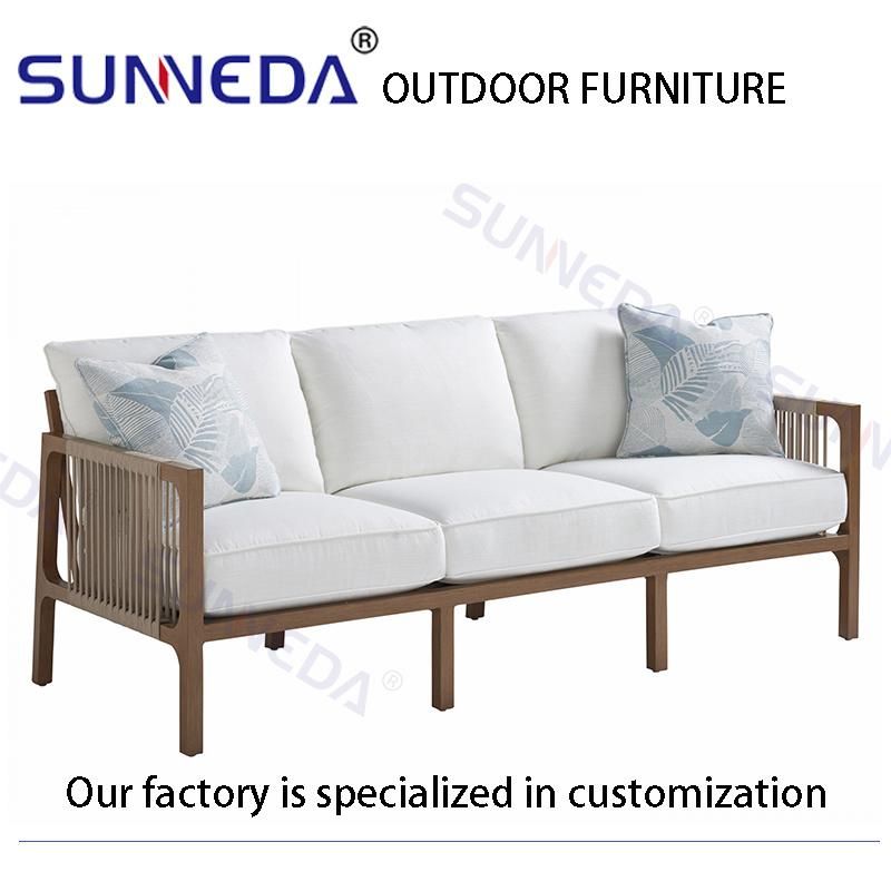 Aluminium Alloy Metal Frame Powder Coating Plastic Wood Garden Sofa Furniture