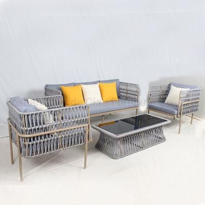 Modern Outdoor Garden Wicker Rope Rattan Sofa Set Furniture Set