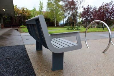 Modern Metal Garden with Armrests Park Outdoor Bench