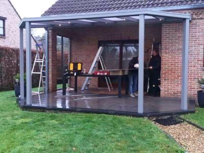 Hot Sale Exterior Finishing Pergola with Glass Door Aluminum Patio Roof Profiles