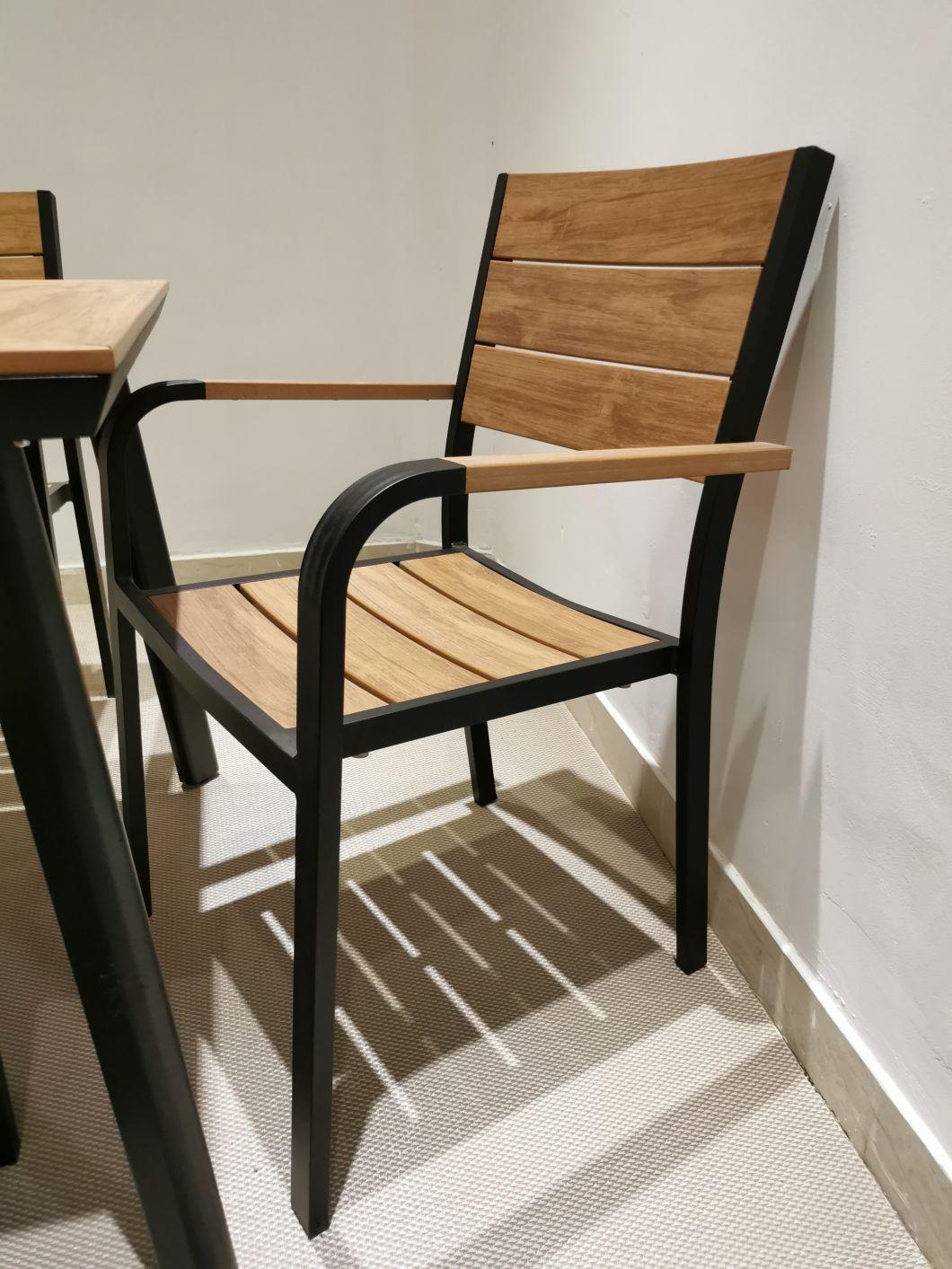 Outdoor Patio Waterproof White Aluminum Chairs Polywood Bistro Dining Sets Coffee Shop Table and Chairs