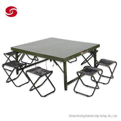 Army Green Tactical Military Outdoor Camping Traveling Solider Durable Steel Folding Table