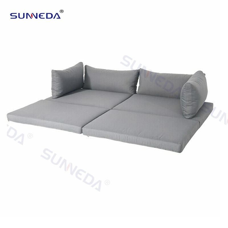 Modern Artistic Aluminum Frame Sofa Bed with Aluminum Table