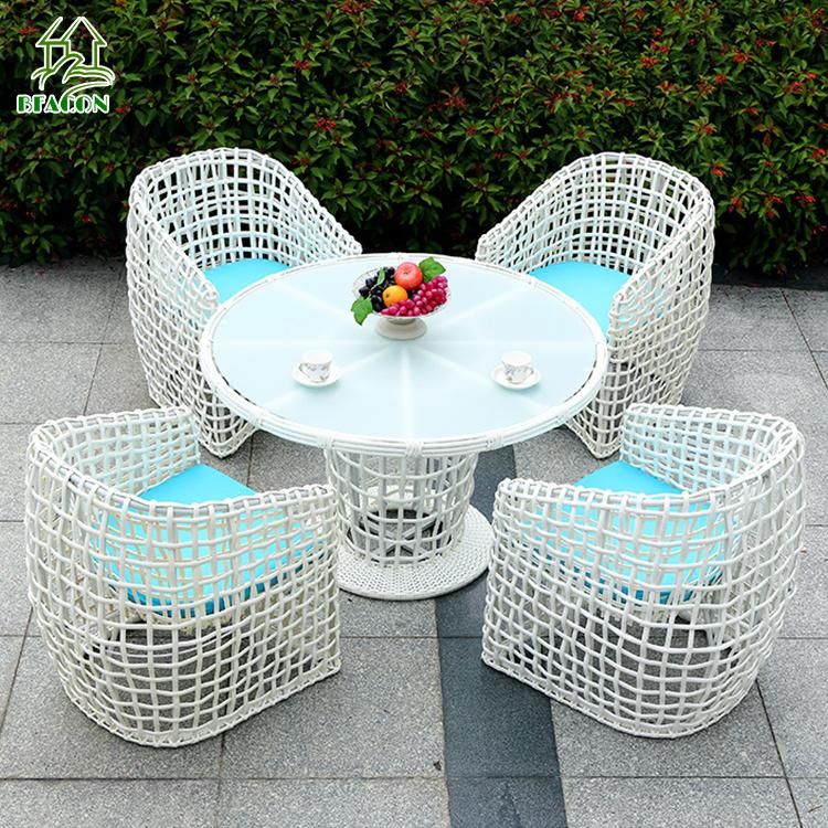 Morden Garden Furniture Outdoor Rattan Furnitures Dining Set Hotel Aluminum Table & Chair Sets Patio Dining Set