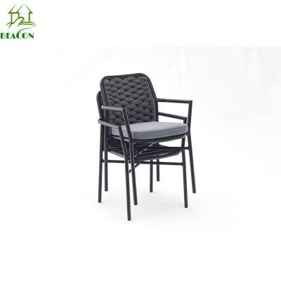 Rope Webbing Woven Garden Outside Dining Outdoor Chair