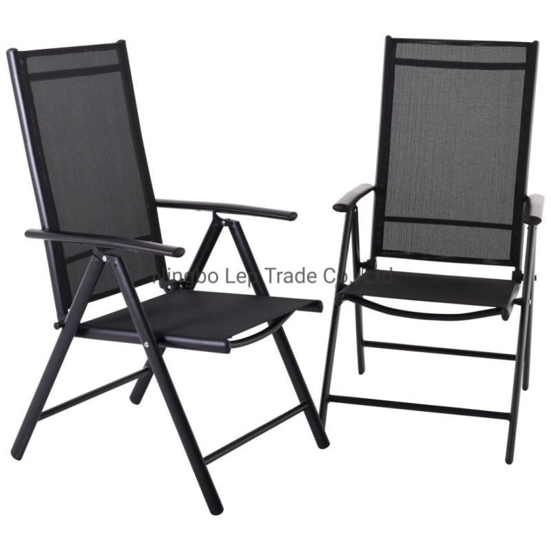 Aluminum Armrests Dining Chair Foldable High-Back Chair
