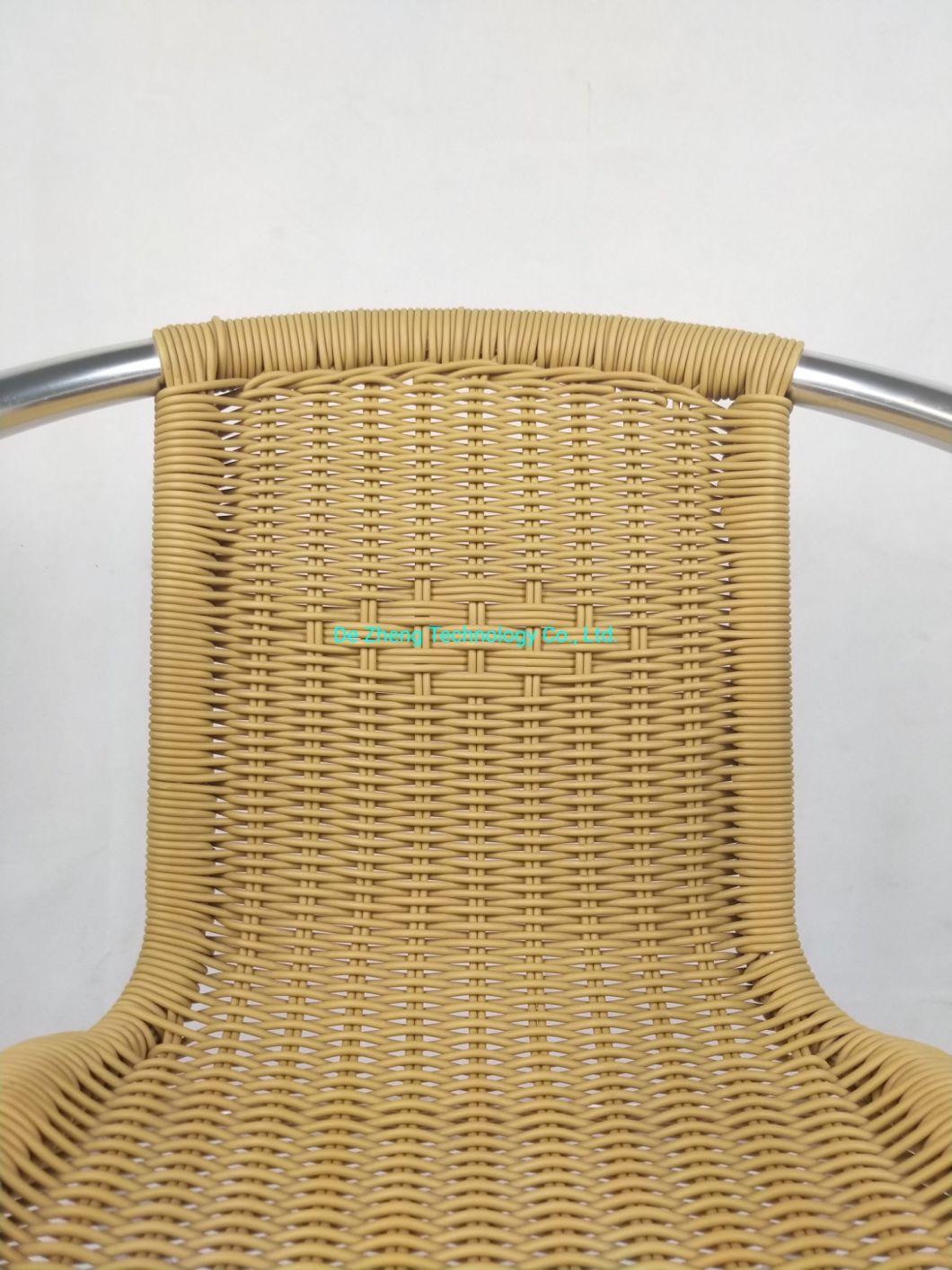 Commercial Outdoor Bistro Restaurant Chair Aluminium Slat Heavy Duty Garden Rattan Bar Chair