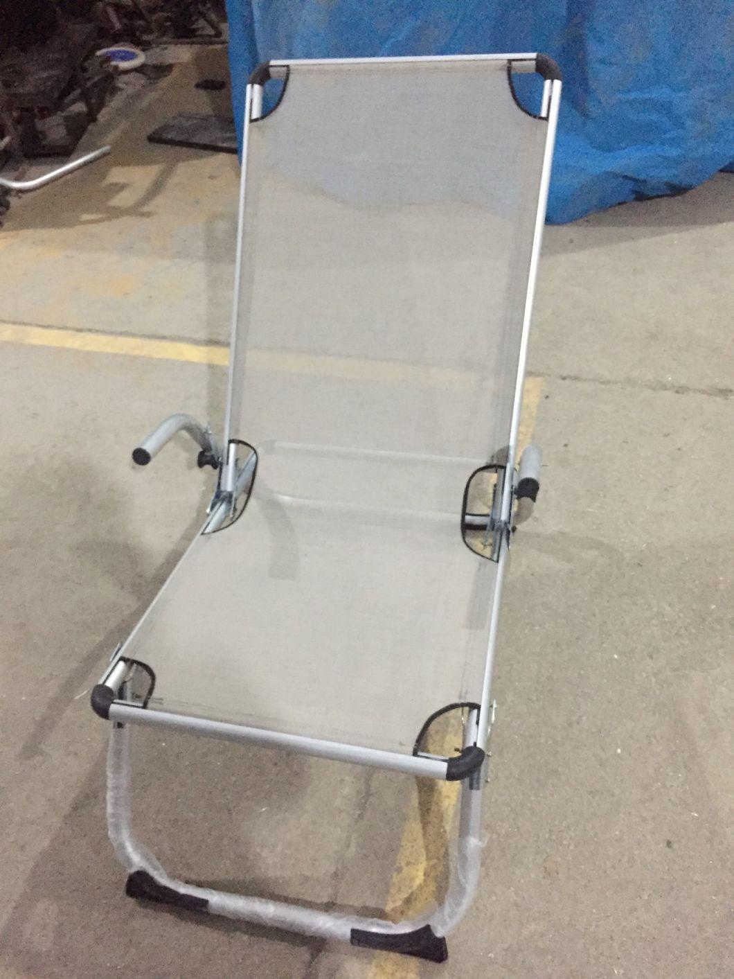 Royal Blue Aluminum Frame Folding Sling Chair, High Back Armrest Beach Chair Indoor Outdoor