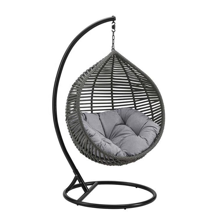 New Fashion Advanced Garden Hotel Furniture Rattan Hanging Swing Chair with Headrests