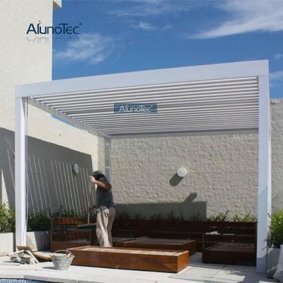 AlunoTec Modern Outdoor Pergola with Rainproof Gazebo Motorized Garden Buildings Gazebo Pergolas for Garden Use