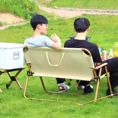 Outdoor Folding Bench Garden Camping Wholesale Foldable Bench Spring Chair with Wooden Arm