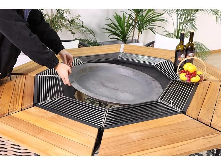 Rattan + Aluminium Simple Foshan Hotel Furniture Garden Dining Set