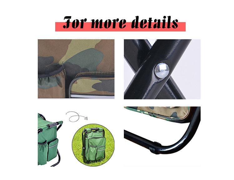 Outdoor Lightweight Portable Camo Insulated Cooler Fishing Chair Bag with Water Bottle Holder