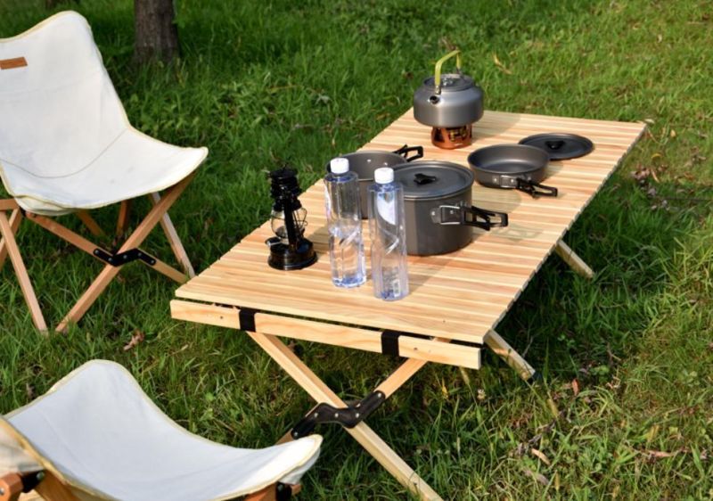 China Wholesale Outdoor Camping Picnic Garden Barbecue Handy Folding Table Portable Wooden Tables Solid Wood Outdoo Furniture Light Weight BBQ Table