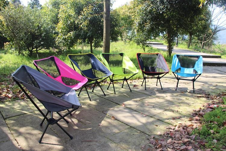 Pink Outdoor Portable Folding Chair Beach Chair Camping Fishing Space Chair