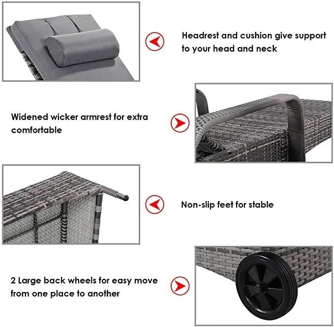 Rattan Outdoor Daybed Outdoor Sunbed with Rattan Covered and Canopy Wicker Furniture