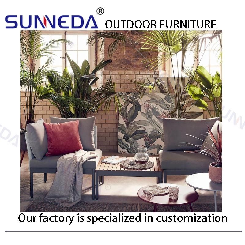 Modern Outdoor Aluminum Sectional Sofa Full Set Upholstery Combination Furniture