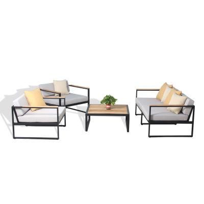 Aluminium Frame Teakwood Sofa Outdoor Sofa Set