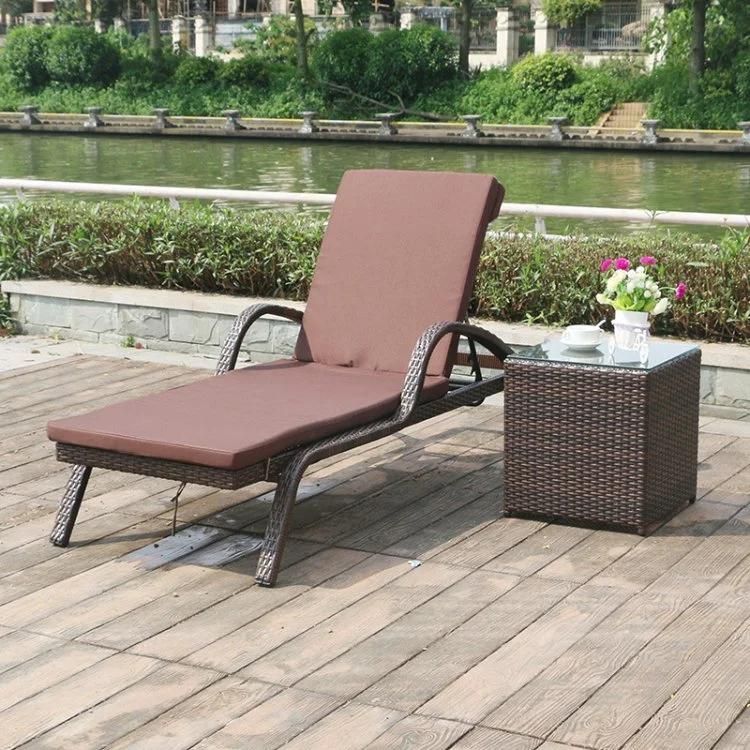 Sun Beach Bed Chair Outdoor Daybed Rattan Leisure Chaise Lounge