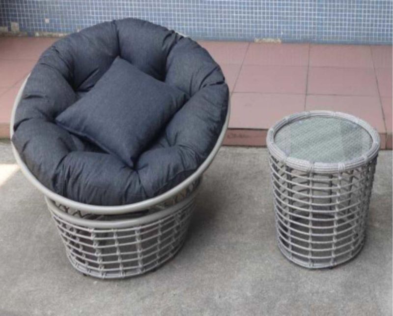 Wholesale Italian Style Modern Cast Aluminum Rattan Wicker High Back Single Sofa Chair