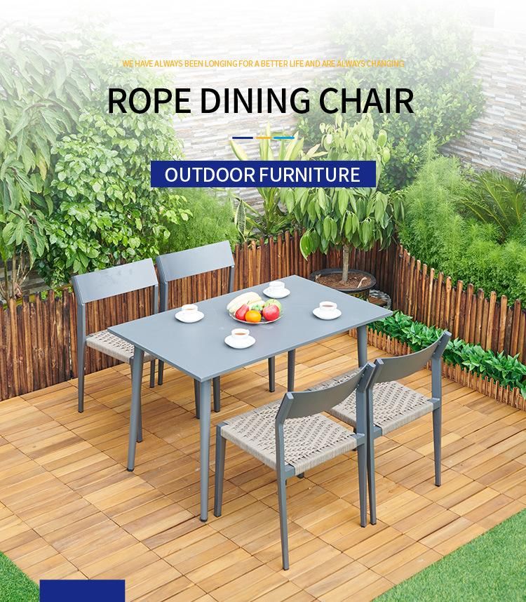 Vangarden Modern Furniture Metal Rope Garden Outdoor Dining Chair