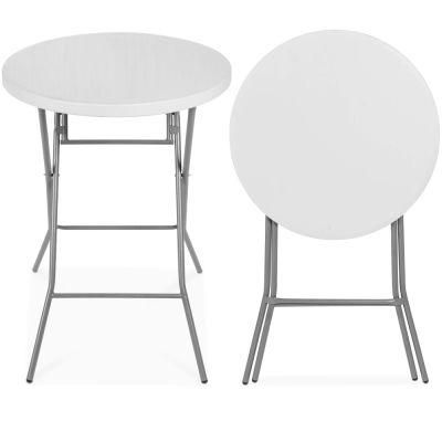32inch White HDPE Folding Plastic Round Cocktail Table for Wedding