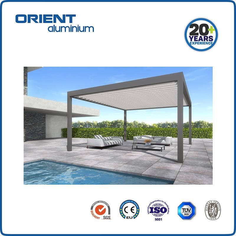 Aluminum Frame Finishing Waterproof Outdoor Pergola with Curtain