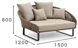Outdoor Garden Patio Bistro Resort Rattan Rope Daybed