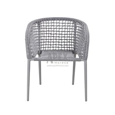 Hotel Garden Outdoor Furniture Aluminum Rattan Rope Armrest Chair Wholesale