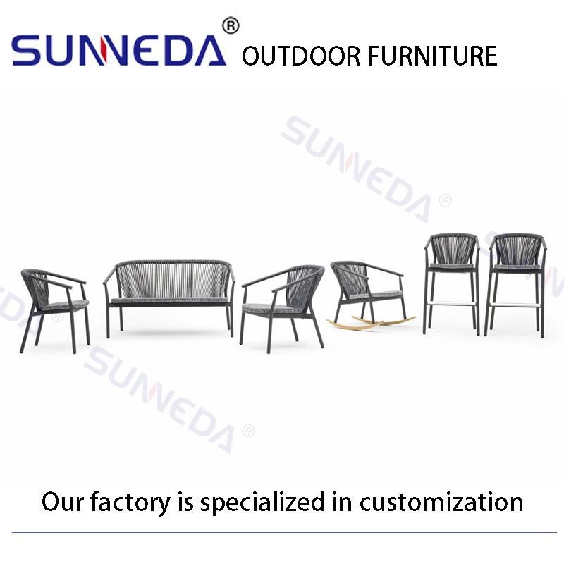 Outdoor Minimalism Dining Garden Courtyard Patio Villa Stackable Chair Furniture